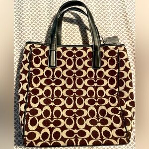 Coach Brown and Cream Shoulder Bag